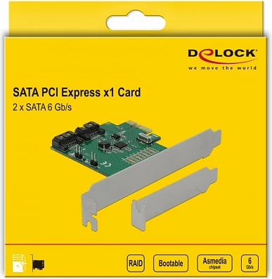 Kartelë PCIe RAID SATA3 Delock, 2x SATA të brendshme