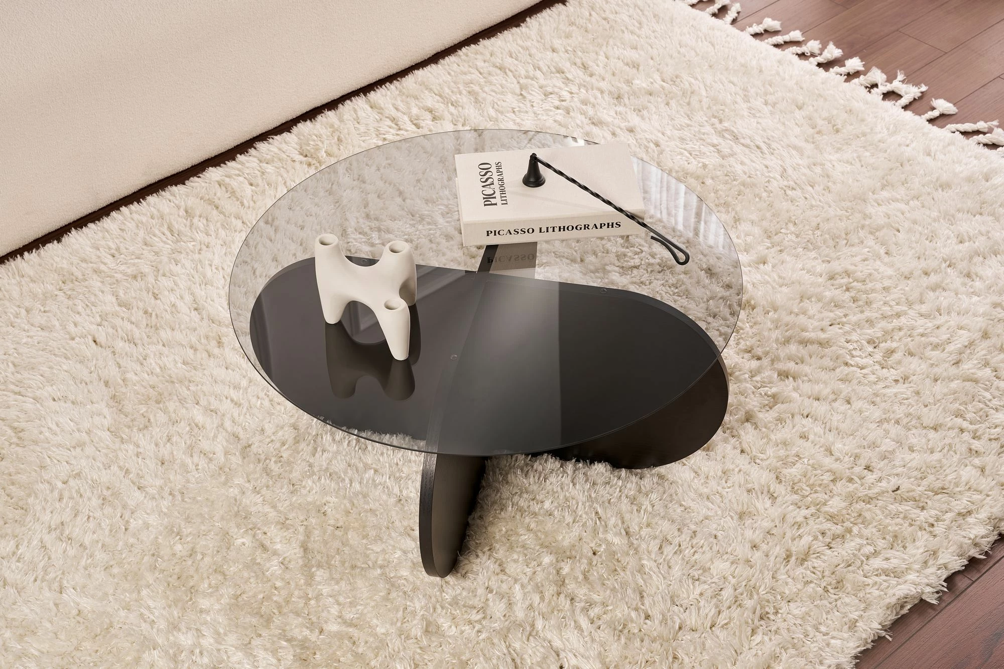 Tavolinë kafeje Nordure, Aeris, dru i zi, fume