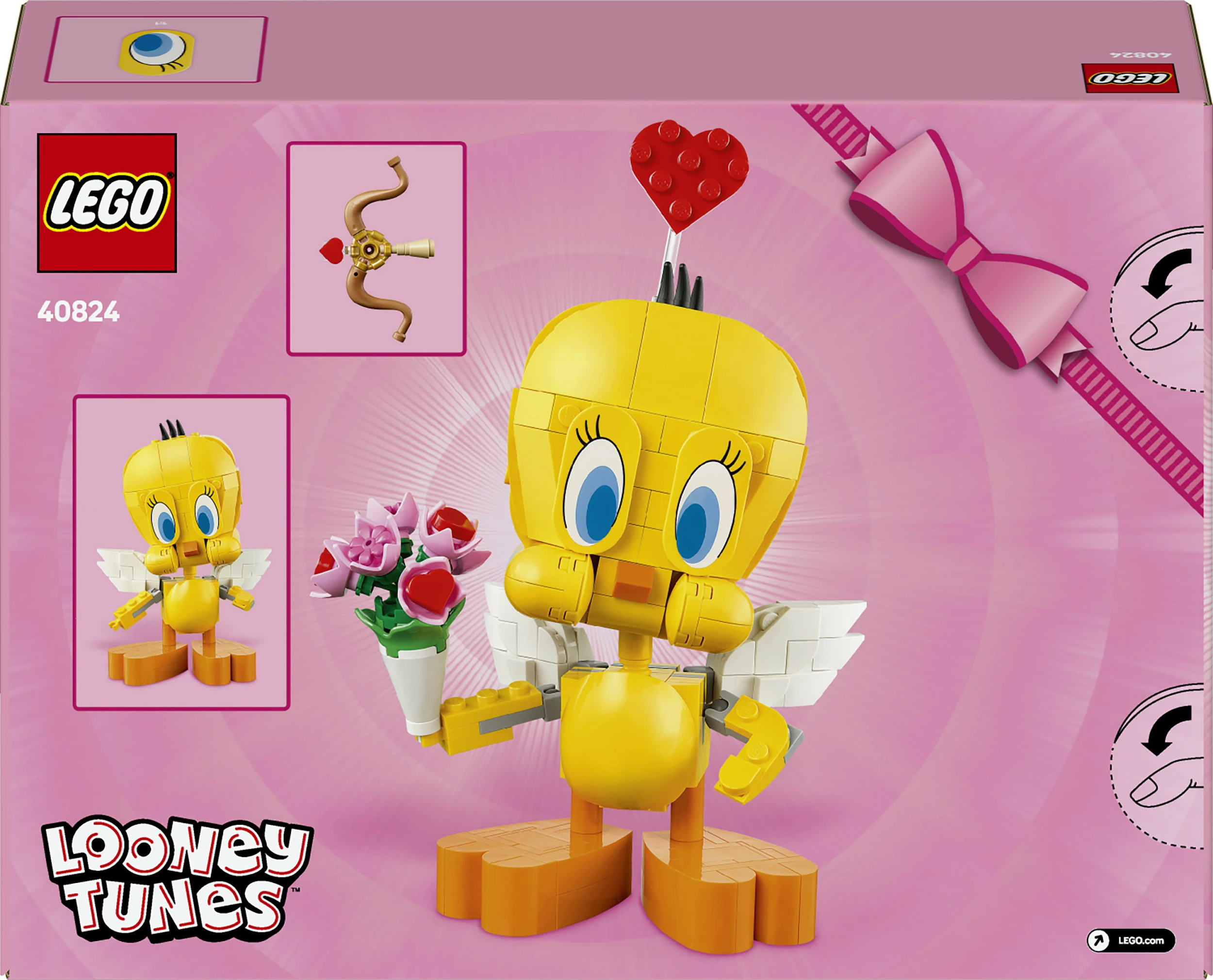 Set ndërtimi LEGO Iconic Sweetheart Tweety Bird 40824, 412 pjesë, 12+, shumëngjyrësh