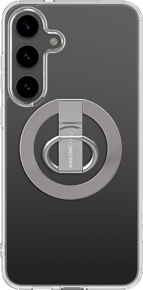Mbështjellës AmazingThing Minimal Mag Case për Samsung Galaxy S25+, me unazë magnetike, Transparent