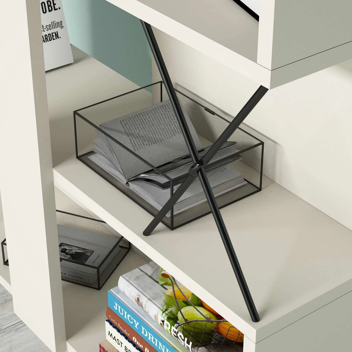 Raft librash Hanah Home, ekstra, ngjyrë krem