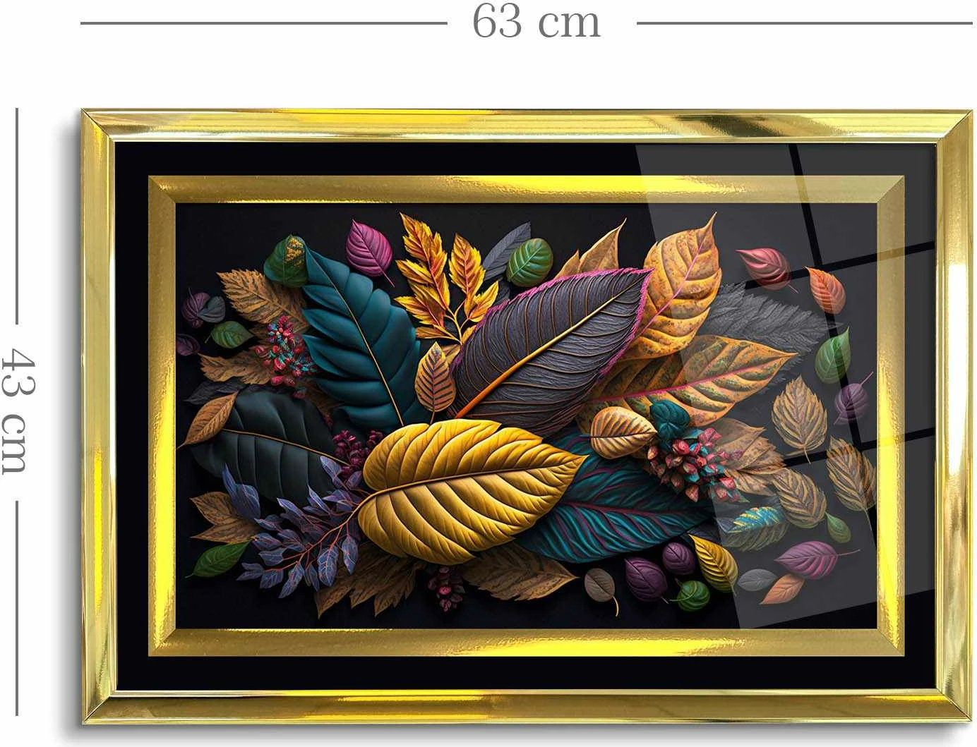 Pikturë dekorative me kornizë, shumëngjyrëshe, Wallity, 43x65cm
