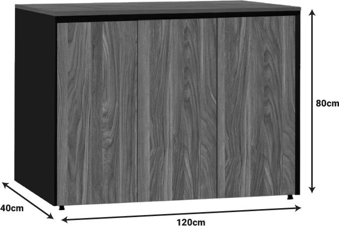 Komodina të ulëta profesionale për zyre Oscar, ngjyrë arre-antracit, 240x40x80cm, set prej dy copësh