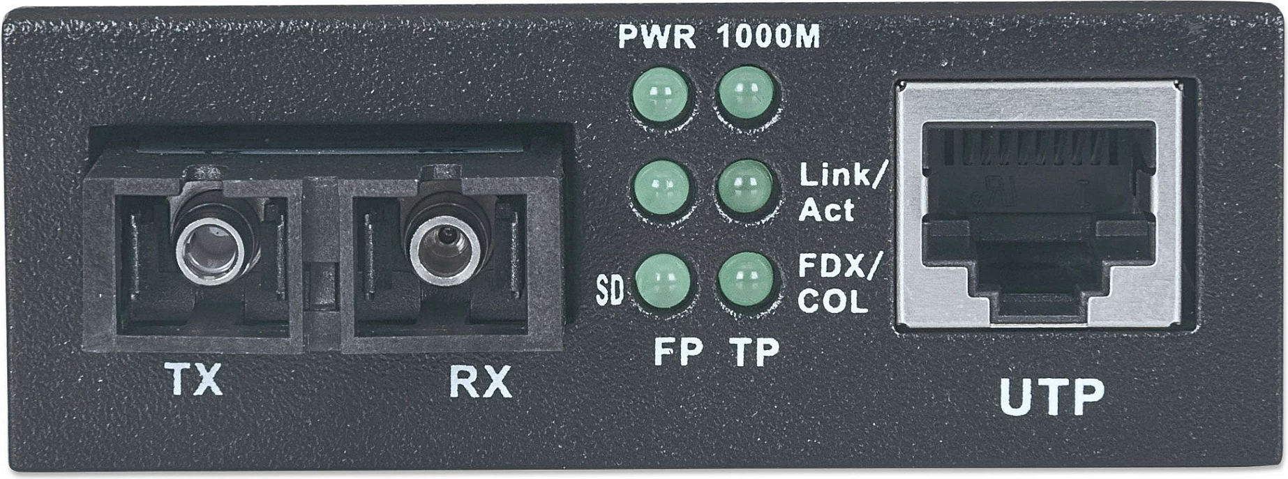 Media konverter Intellinet Gigabit Ethernet 10/100/1000 në fibër 1000BASE-LX, SC single-mode, 20 km