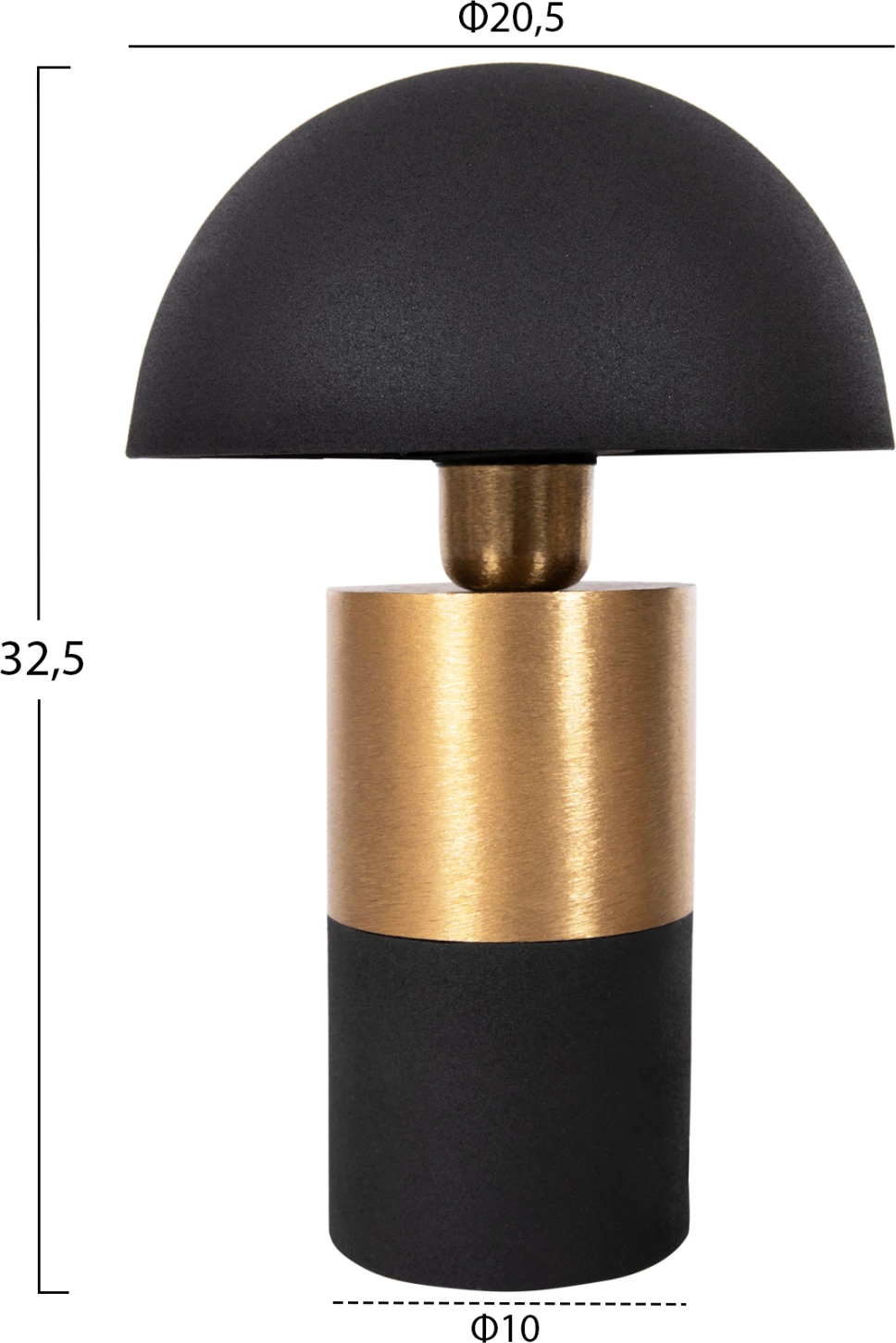 Llambë tavoline Pune, FH4245.04, metalike, ngjyrë ulliri të errët-ari, Φ20,5x32,5H cm