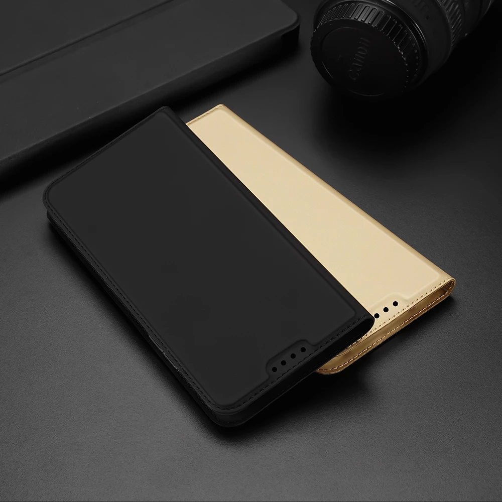 Mbështjellës Dux Ducis Skin Pro për Xiaomi Redmi 11A / Poco C55 / Redmi 12C, me kapak, xhep kartele, funksion standi, i zi