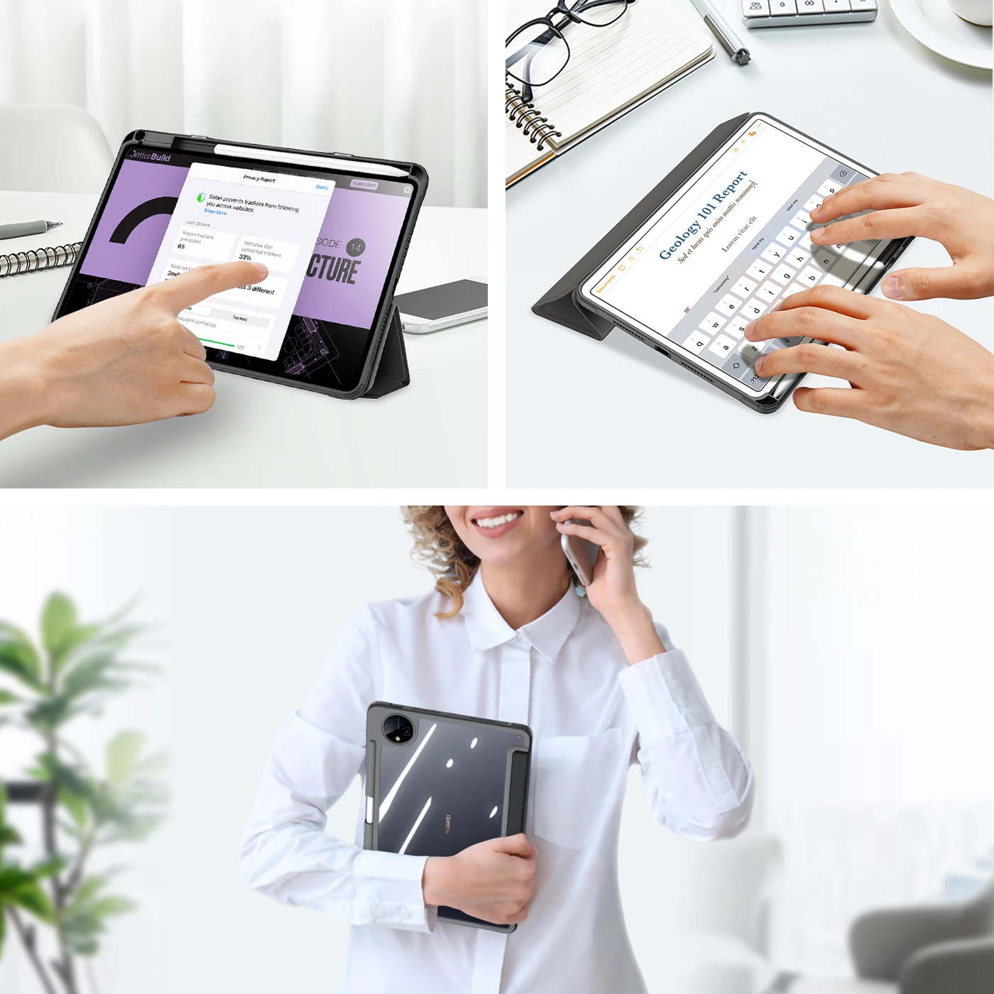 Mbështjellës tablet Dux Ducis Toby për Huawei MatePad Pro 11" (2022), me qëndrim, auto sleep, i zi