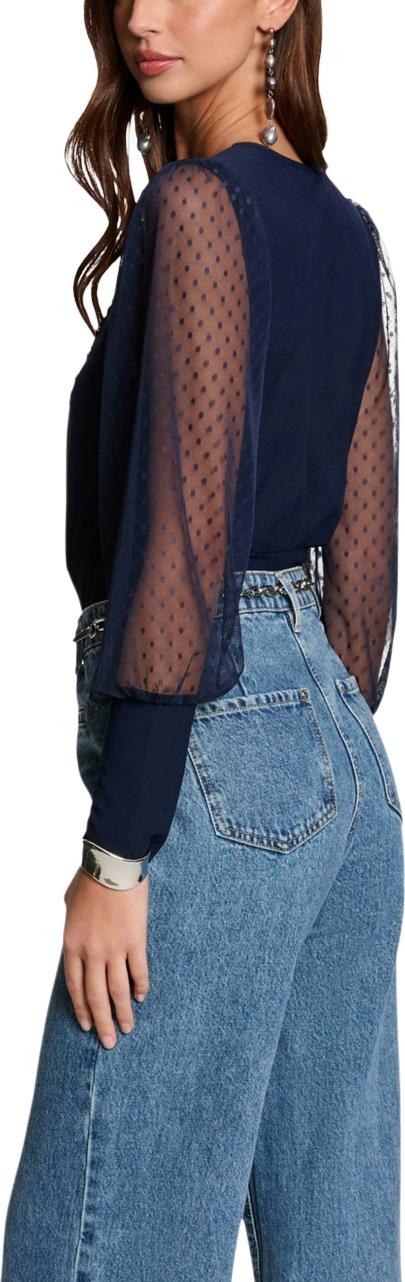 Maicë me mëngë të gjata për femra Morgan De Toi 251-TAGADO, blu navy [Madhësia: S]