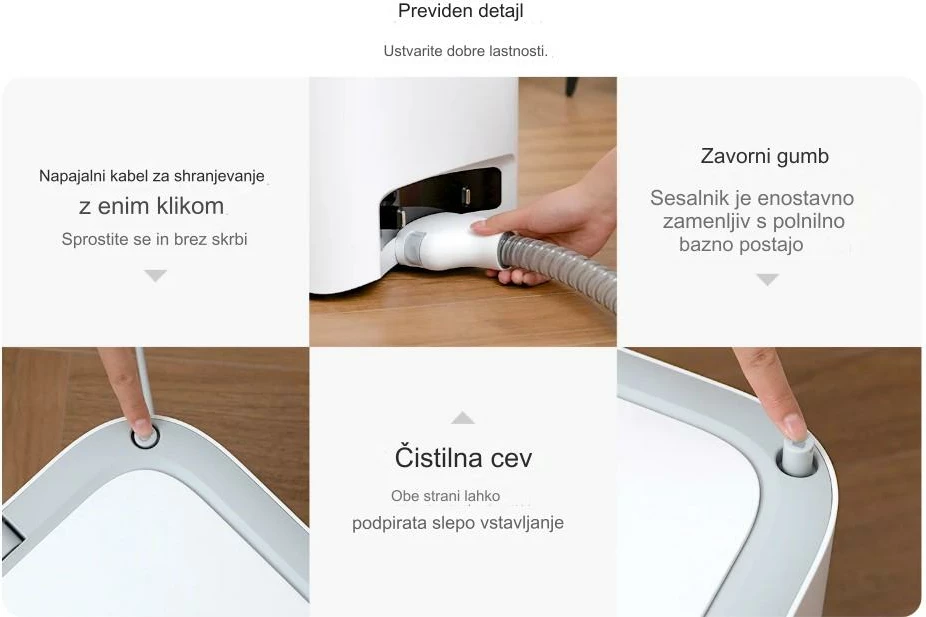 Fshesë me korrent multifunksionale Lydsto R10 4-në-1, 3000Pa/26kPa, 5200mAh, LiDAR, qese pluhuri 3L, e bardhë