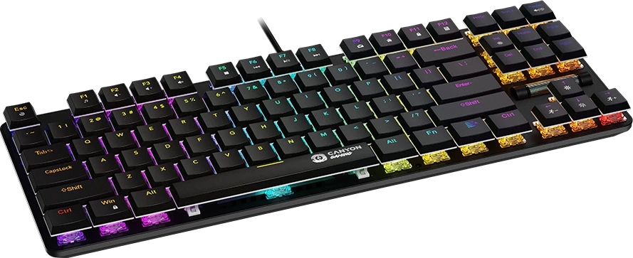 Tastierë gaming mekanike CANYON Cometstrike TKL GK-50, 87 tasta, RGB, MX Red, USB me kabllo, EN/AD, e zezë