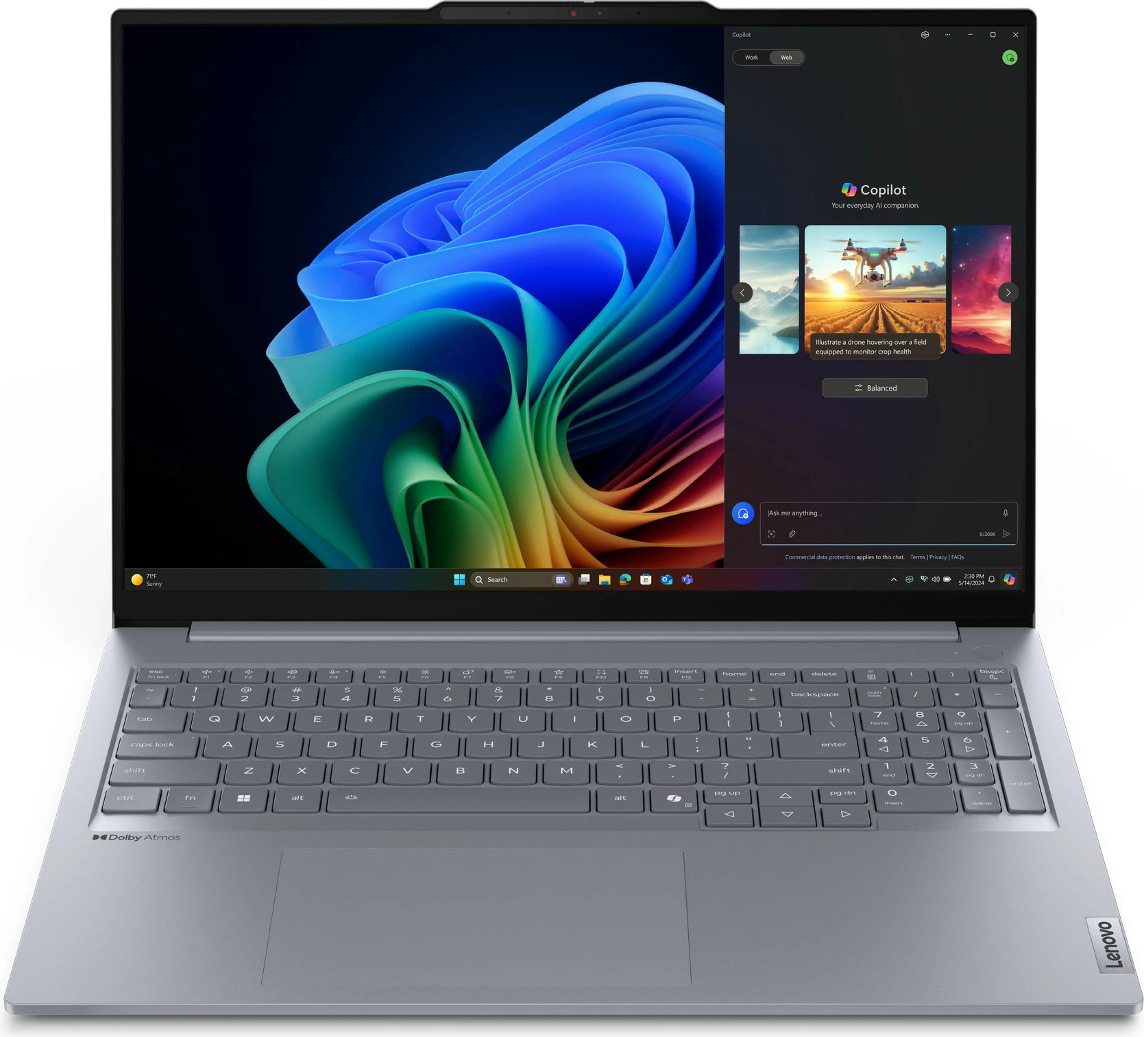 Laptop Lenovo ThinkBook 16 G7, 16GB RAM, 512GB SSD, Luna Grey