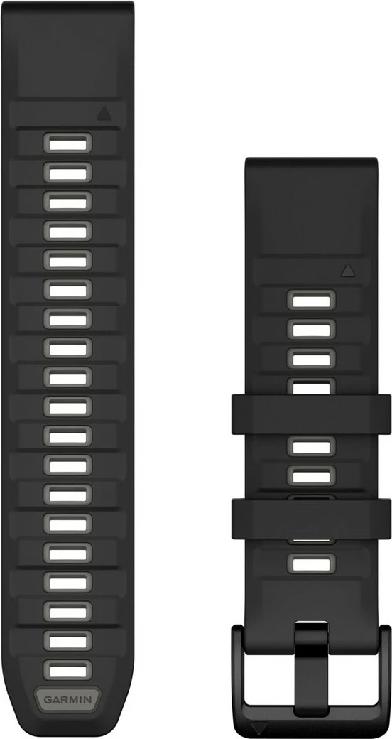 Rríp silikoni Garmin QuickFit për smartwatch, 22mm, i zi/gri