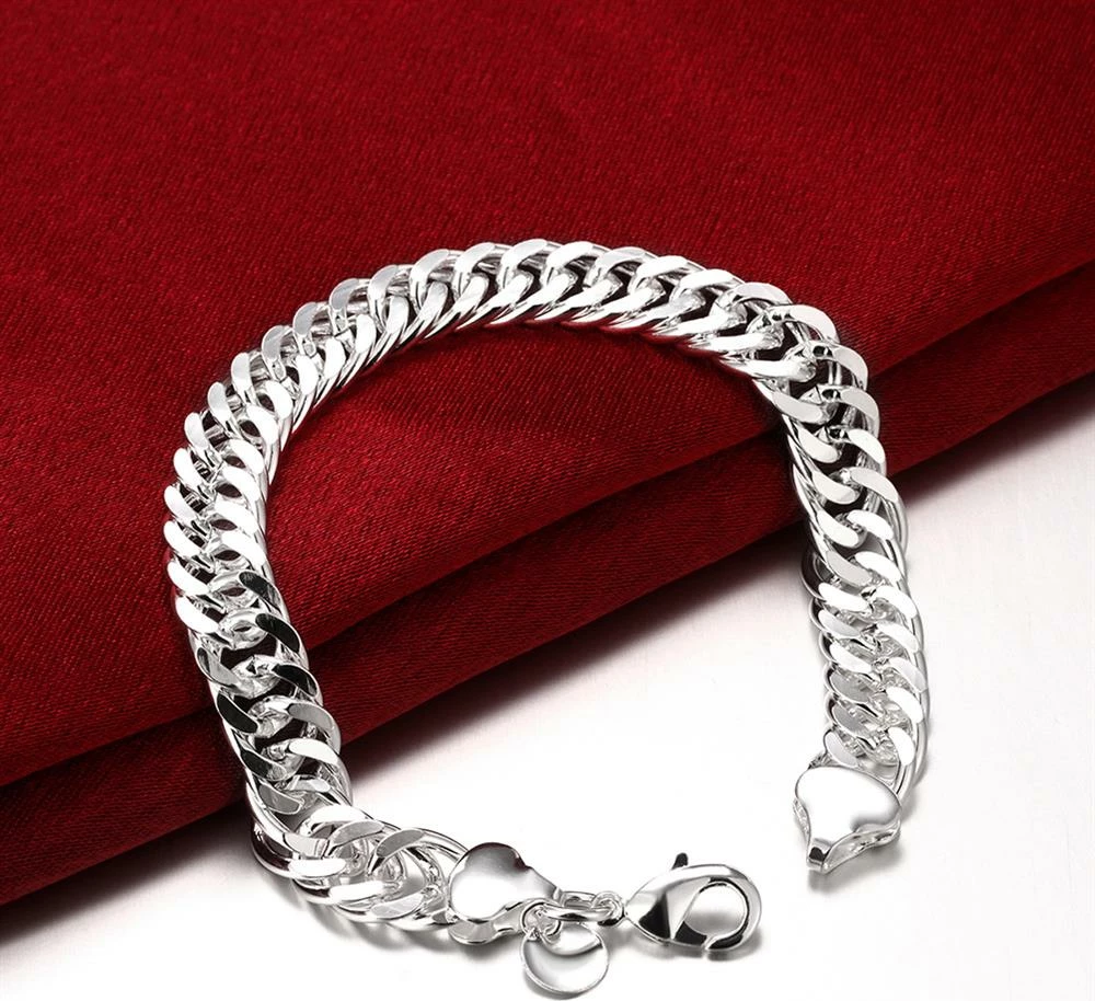 Set Xuping të flakëruar në argjend - qafore + byzylyk, unisex