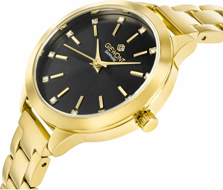 Orë dore femra Giewont GW2720-B3, e zezë dhe e artë, set
