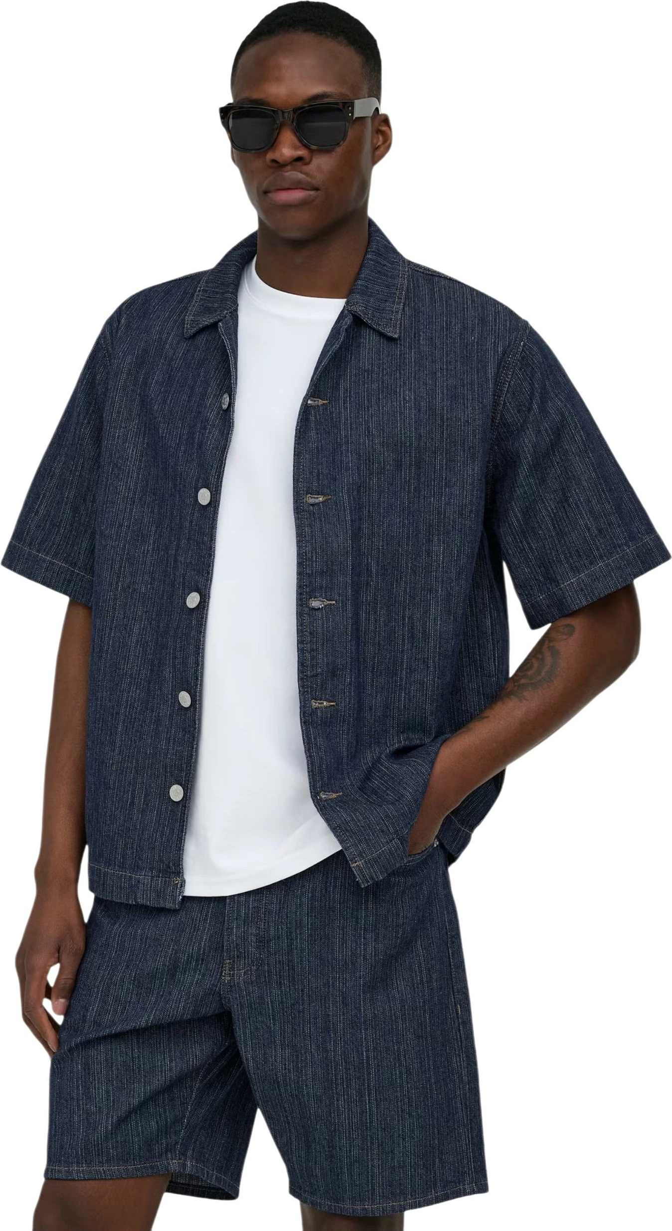 Këmishë me mëngë të shkurta për meshkuj Only & Sons Onswayne 22037354, blu e errët denim