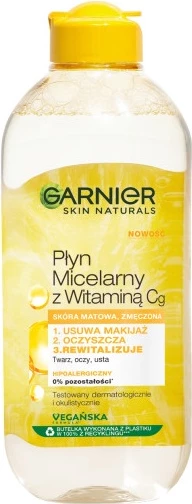 Ujë micelar për femra Garnier Skin Naturals me Vitaminë Cg, 400ml
