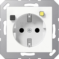 Prizë muri Jung A5520.30WW FI-SCHUKO me RCD, 16A 250V, me mbrojtje kontakti, e bardhë alpine