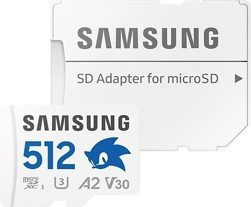 Kartelë memorie Samsung PRO Plus Sonic 512GB microSD, me adapter SD, Bardhë