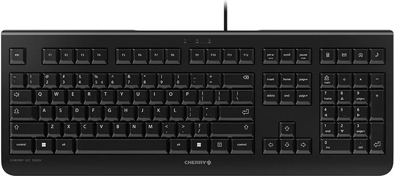 Tastierë Cherry KC 1000, Full-size, USB, QWERTY, Ngjyrë e zezë