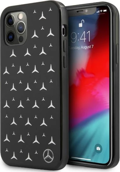 Mbështjellës Mercedes MEHCP12LESPBK për iPhone 12 Pro Max 6.7", Stars Pattern, i zi