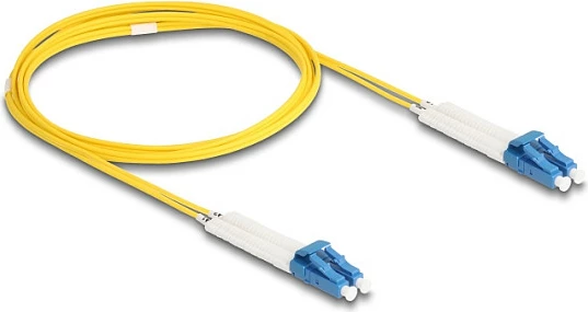 Kabllo fibër optike DeLOCK LC-LC Duplex, Singlemode OS2, 2 m, LSZH, e verdhë