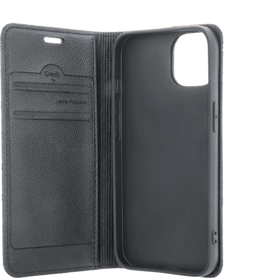 Mbështjellës ONASI Flip Cover Karo për Xiaomi Redmi 14C / Poco C75, kapak magnetik, 3 xhepa kartash, stand, zi