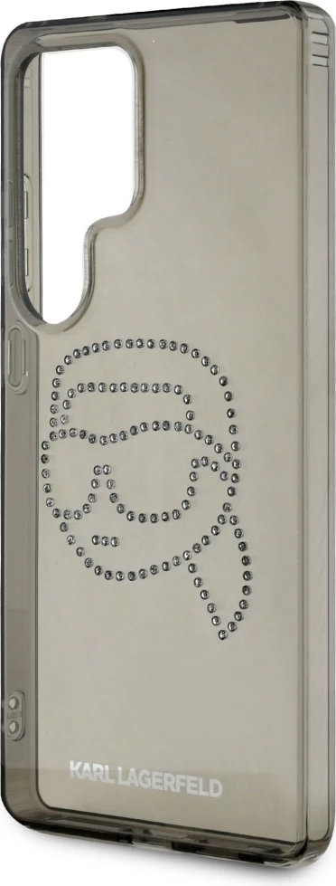 Mbështjellës Karl Lagerfeld Rhinestones Karl Head Logo për Samsung Galaxy S25 Ultra, zi