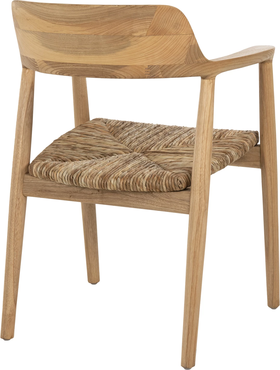 Karrige me krahë KINGSLEY, dru SUNGKAI dhe kashtë, ngjyrë natyrale, 57.5x54x80H cm