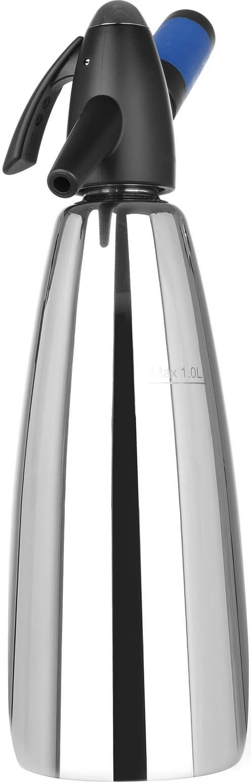 Sifon sodë, Bar Up, 1 L, Ø100 x 320 mm, çelik inox, argjendtë