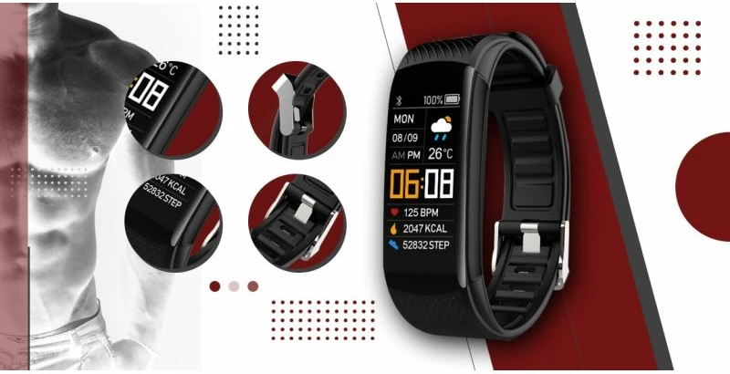 Smartwatch Giewont unisex, zi e bardhë