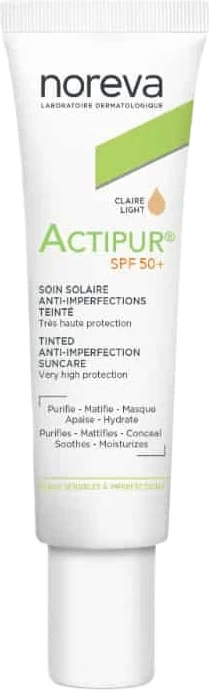 Krem për fytyrë me SPF50+ Noreva Actipur, 30ml, për femra, Light
