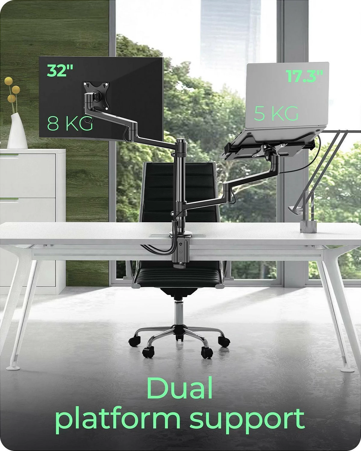 Mbajtëse monitori ICY BOX IB-MS622-T, 17-32", VESA 75x75/100x100, deri 8 kg, e zezë