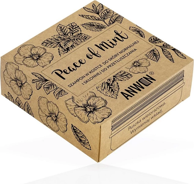 Shampon i ngurtë për femra Anwen Peace of Mint 75g + kuti alumini