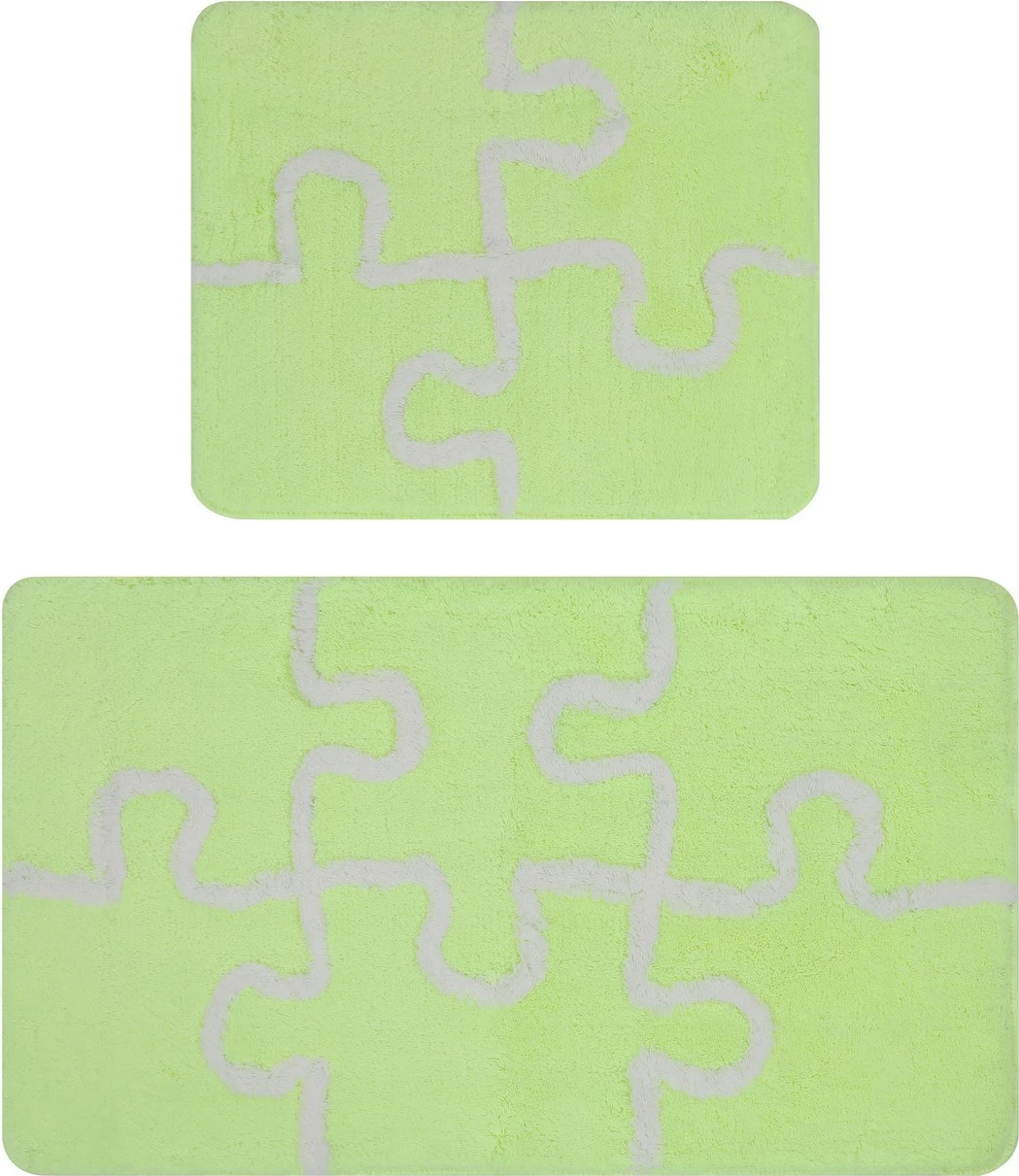 Set tapetesh për banjo, akrilik, 2 copë, model Puzzle, ngjyrë neon e gjelbër, Mijolnir