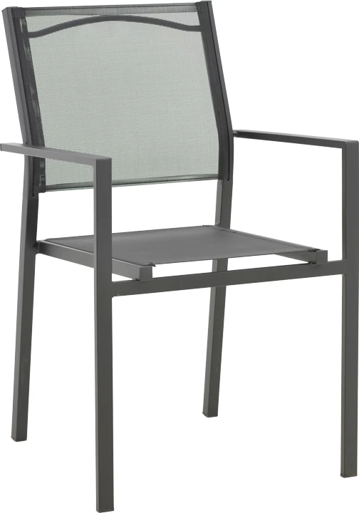 Karrige për kopsht Confidence metal i zi dhe textilene e zezë 54x54x86cm