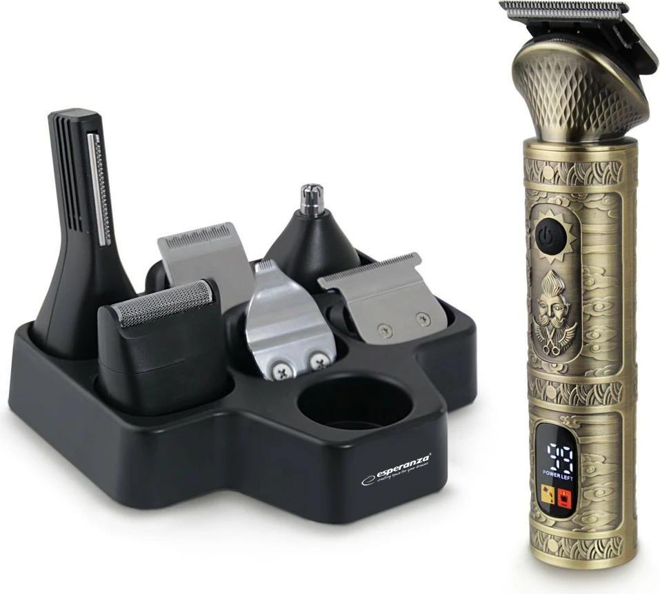 Makinë rroje Esperanza ADONIS 7n1, pa kabllo, me ekran LCD, ari