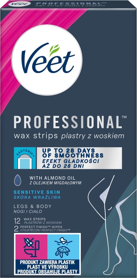 Stripa me dyllë për depilim Veet Professional për femra 12 copë