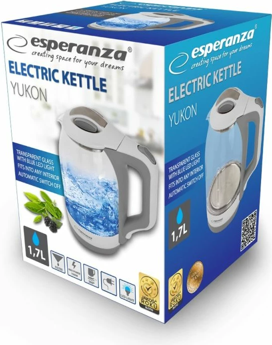 Çajnik elektrik Esperanza YUKON EKK025W, i bardhë
