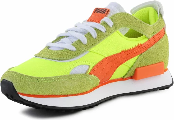 Atlete për femra Puma, modeli Future Rider Cut-Out Vintage, me ngjyra të kuqe dhe të verdha