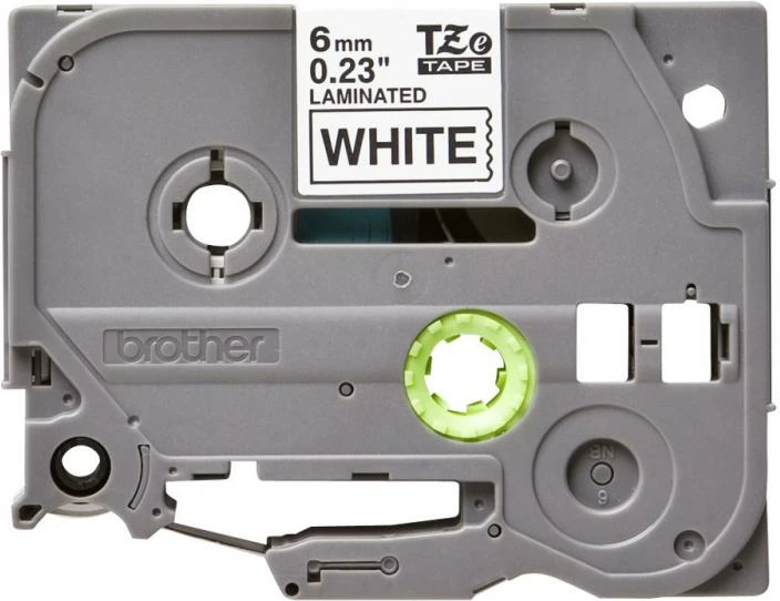 Kasetë shiriti etikete Brother TZe-211, i laminuar, 6 mm, e zezë në të bardhë