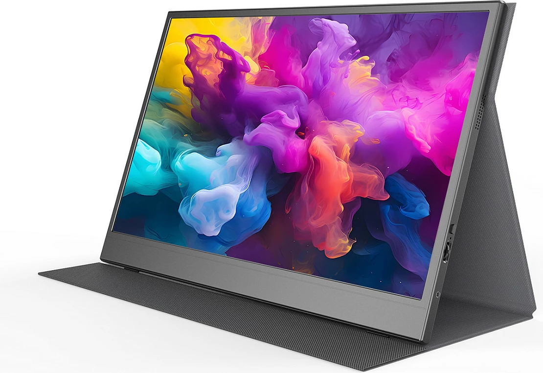 Monitor portativ Denver PMO-15604, 15.6", Full HD IPS, HDR, VESA, altoparlantë, gri e errët
