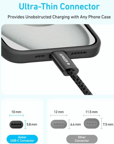 Kabllo USB-C në USB-C Anker Zolo A8060H11 240W 1m e zezë