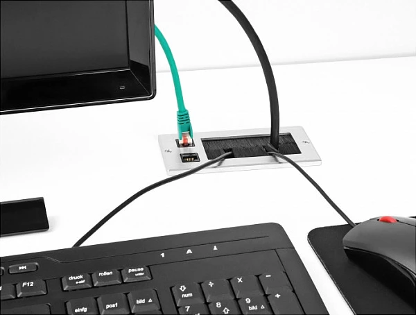 Panel kalimi kabllosh DeLOCK, Cat.6, 2x RJ45 Keystone, alumin, bardhë/zezë