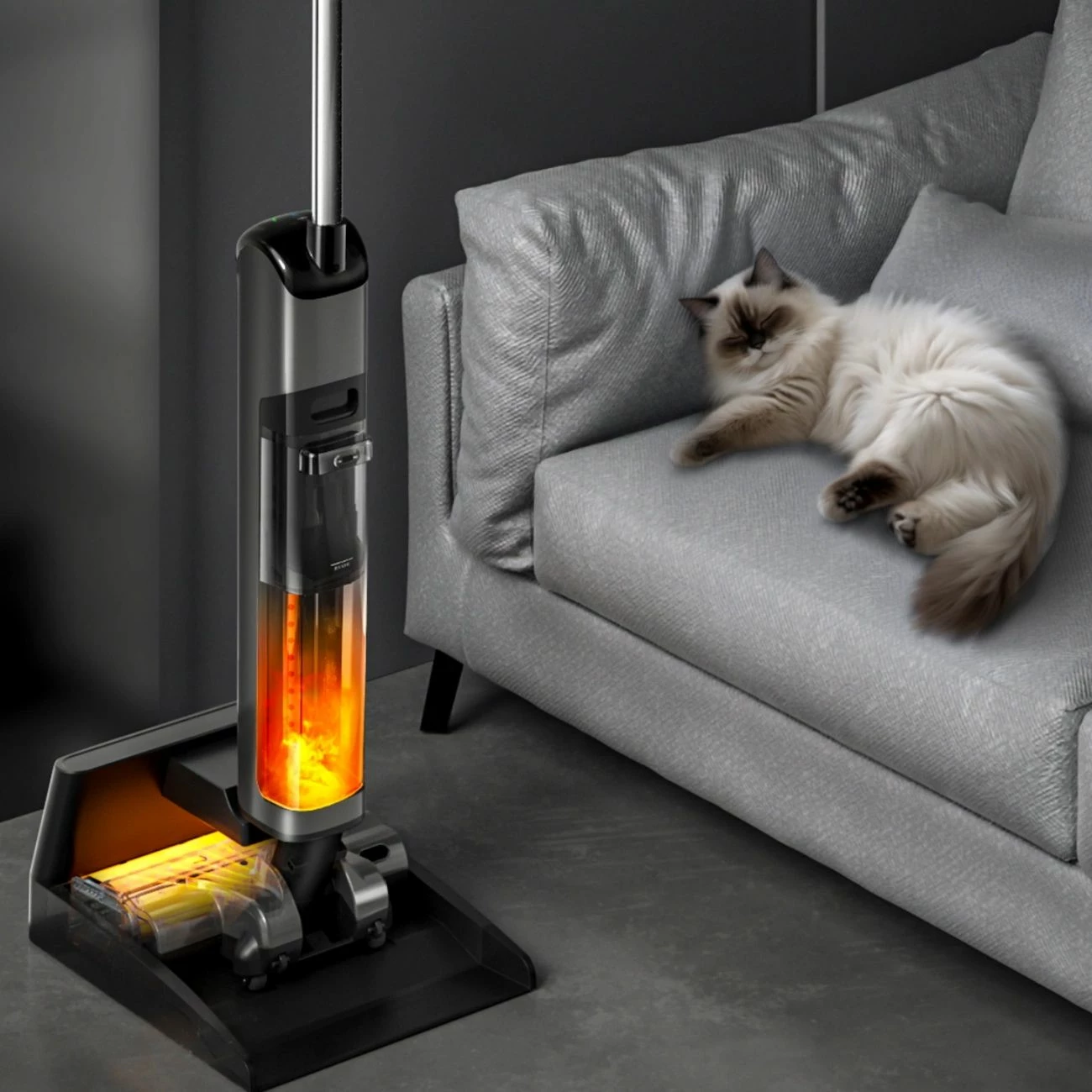 Fshesë vertikale pa kabllo wet/dry Uwant D700W, 20000 Pa, 45 min, vetëpastrim 100°C/75°C, e bardhë