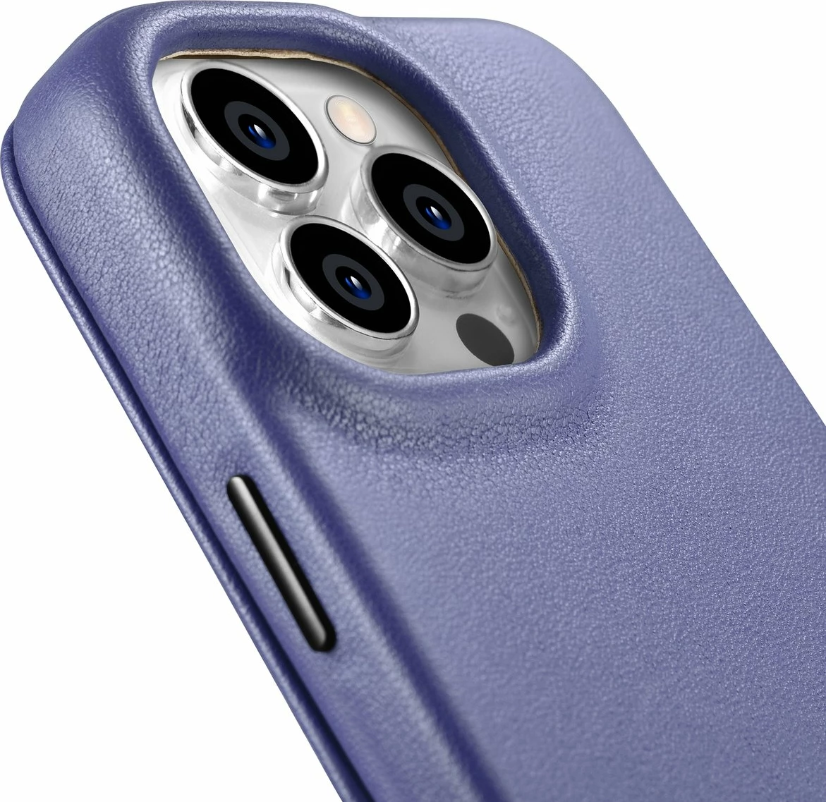 Mbështjellës iCarer CE Premium lëkure për iPhone 14 Pro Max, MagSafe, Vjollcë e lehtë