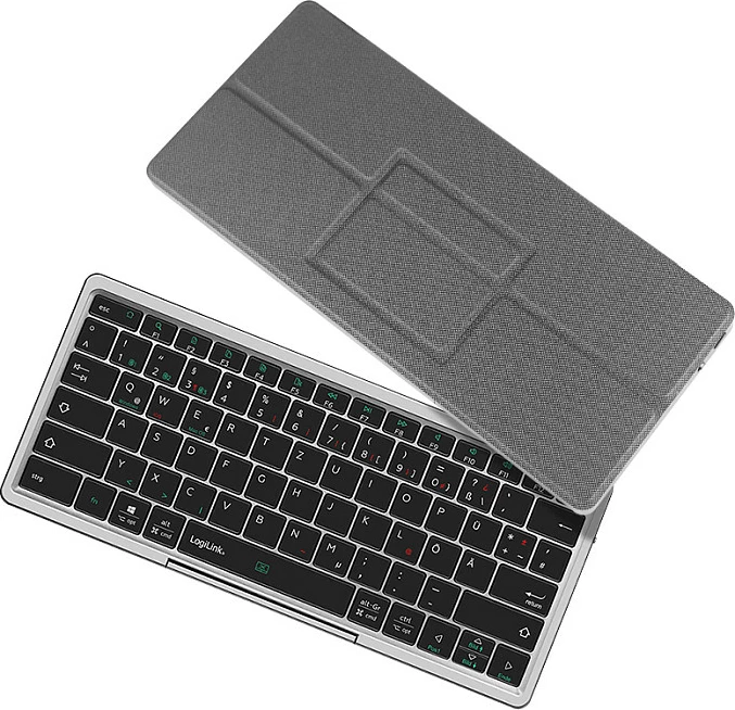 Tastierë LogiLink, Bluetooth 5.1, 3-kanale, me touchpad, gri