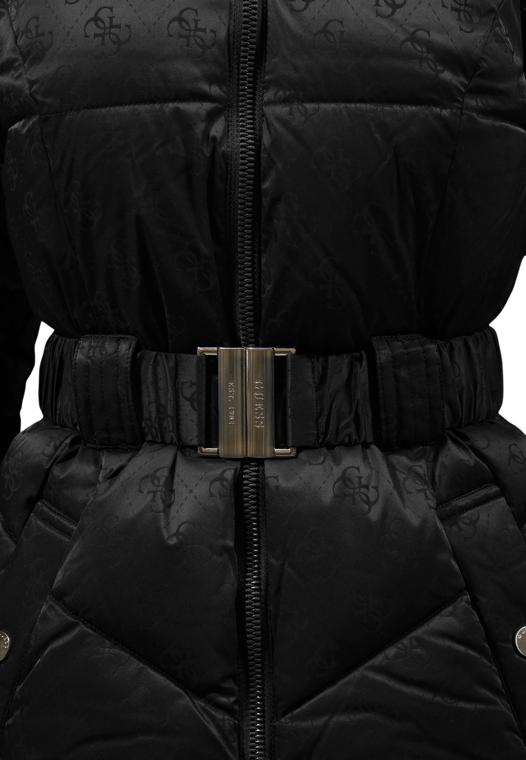 Pallto e mbushur për femra Guess NEW IMMA LOGO MIDI P W6BL50 W4144, e zezë [Madhësia: M]
