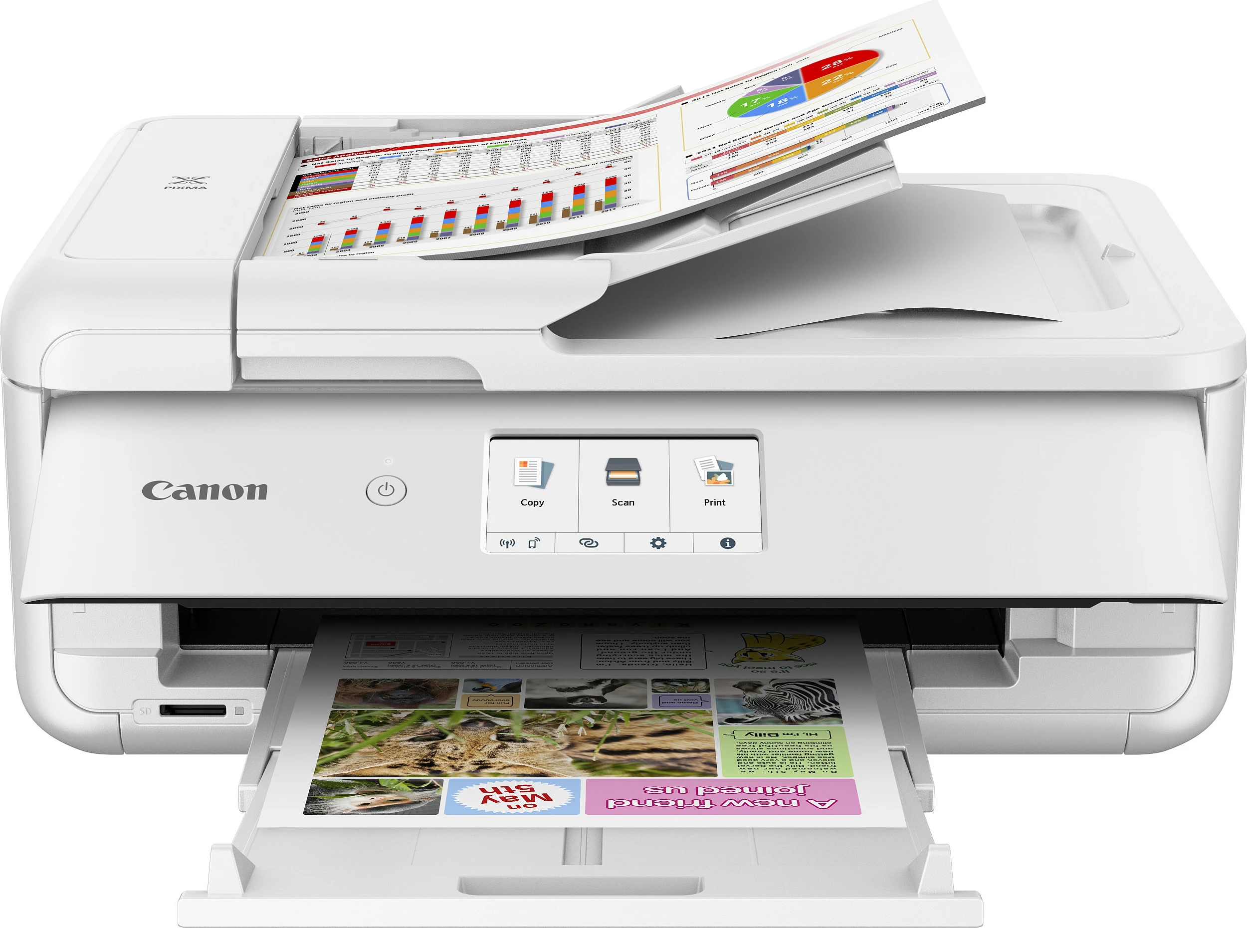 Printer multifunksional Canon PIXMA TS9551Ca, 3-në-1, A3, Duplex, ADF 20 fletë, i bardhë