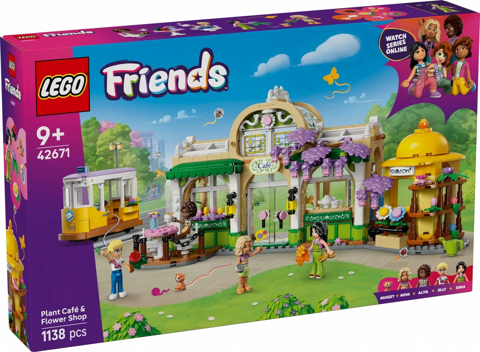 Set ndërtimi LEGO Friends 42671 Green Café and Flower Shop, 1138 pjesë