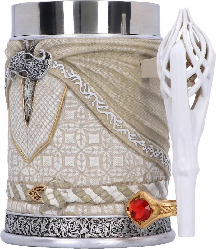 Krigë NEMESIS NOW Lord of the Rings Gandalf the White, e licencuar zyrtarisht, resin e pikturuar me dorë, e bardhë